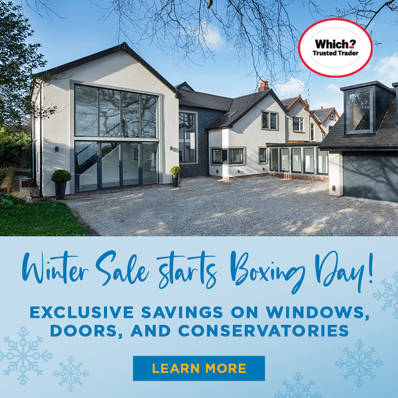 Abbey Windows Winter Sale Banner - Save big on windows, doors, and conservatories this winter.