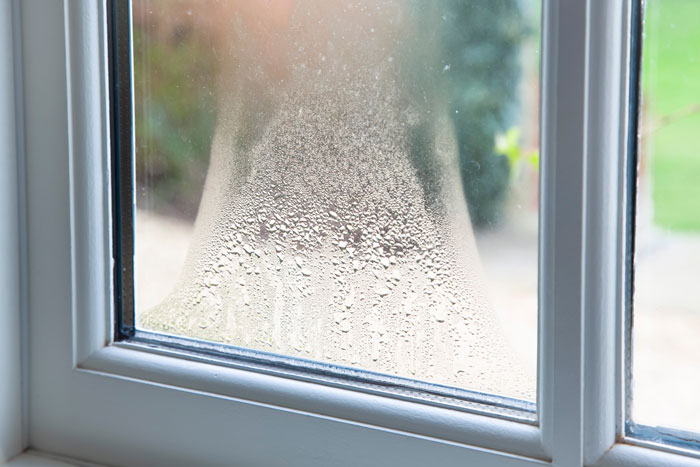 Condensation on a window indicating a potential issue with the double glazing unit